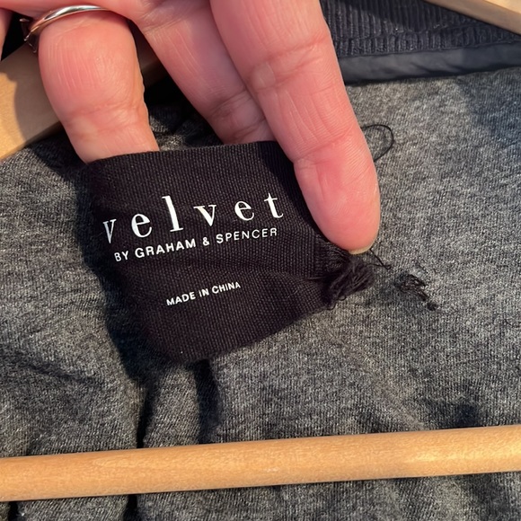 Velvet Graham Spencer windbreaker lined XL pockets full zip blue bomber jacket - Picture 9 of 11